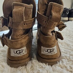 UGG Chestnut Suede Buckle Back Boots